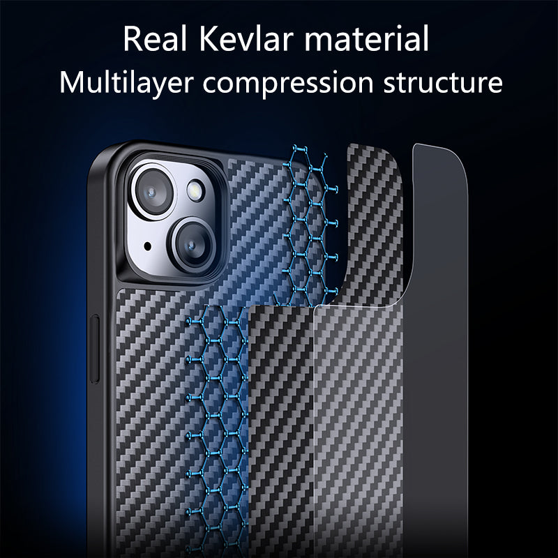 For iPhone 13 6.1 inch Kevlar Fiber TPU Drop-resistant Phone Cover Magnetic Protective Back Case For iPhone 13 6.1 inch Kevlar Fiber TPU Drop-resistant Phone Cover Magnetic Protective Back Case